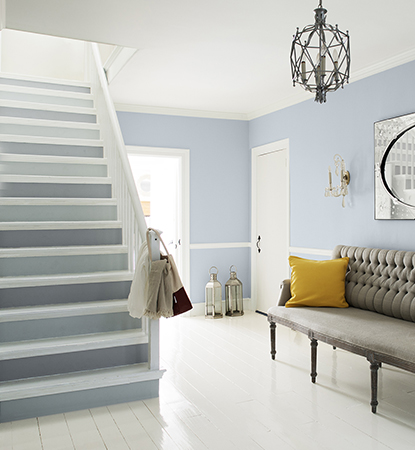 blue gray white staircase