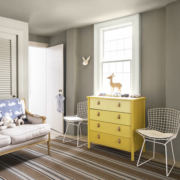 gray nursery sitting area carousel 700x650