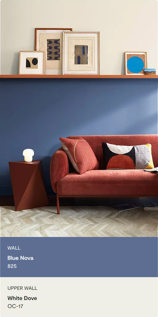 1carousel Dark Blue Paint Wall Color Red Couch