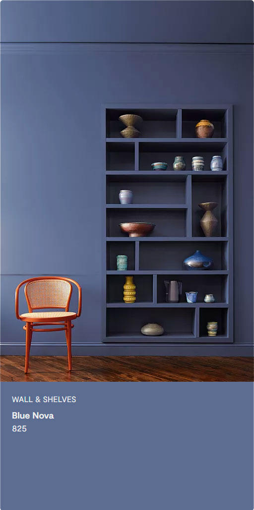 7 carousel Dark Blue Paint Wall Color Bookshelf