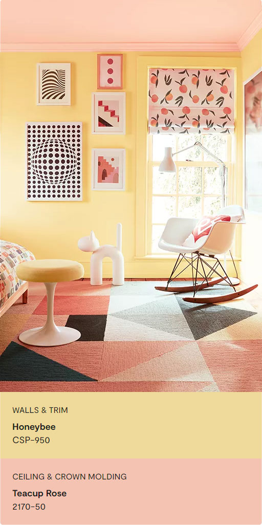 8 carousel Pink Bedroom Yellow Paint